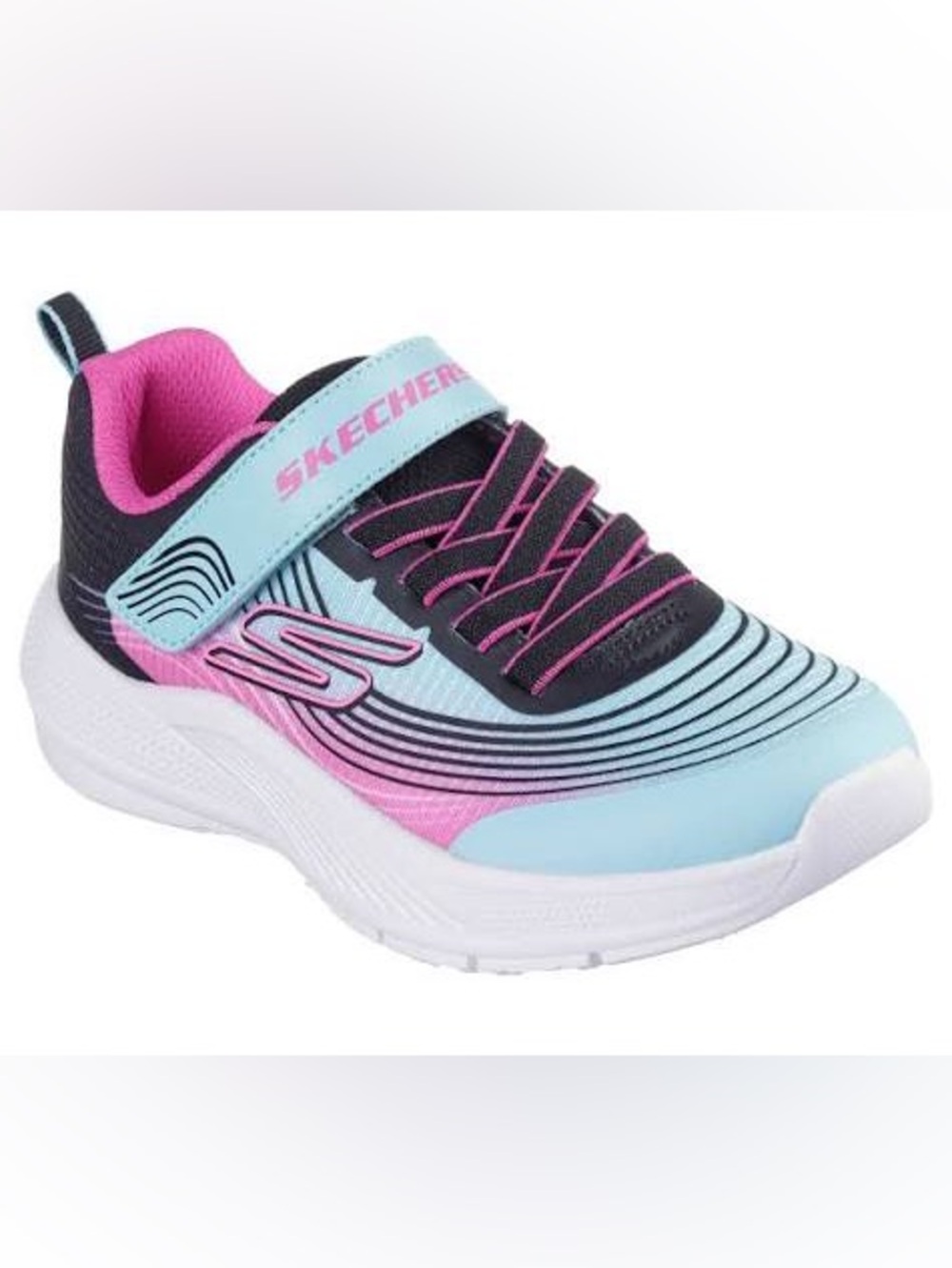 BRAND NEW girl youth skechers microspec advance velcro shoes size 2Y & 3Y